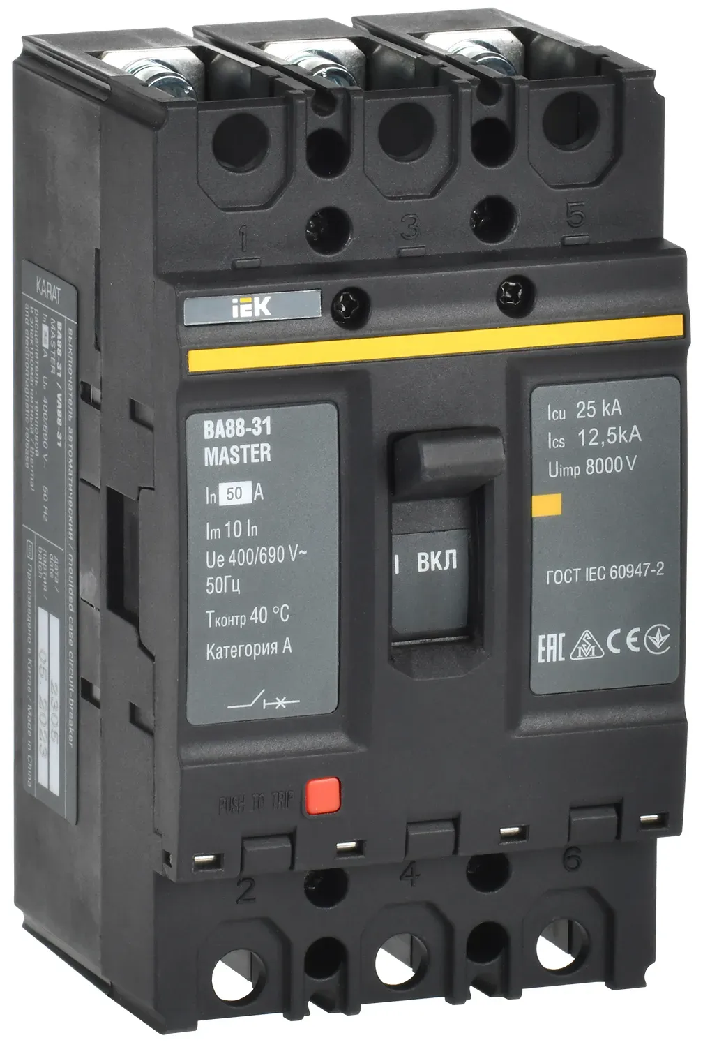 Выключатель автоматический ва88-31 3р 50а 25ка master iek IEK SVA00-3-0050-02