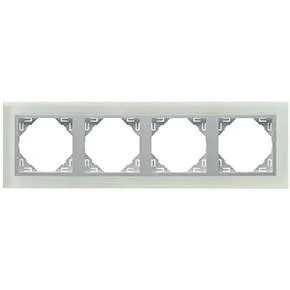 Efapel 90940 TCA 4-х местная рамка, стекло/алюминий Efapel 90940 TCA