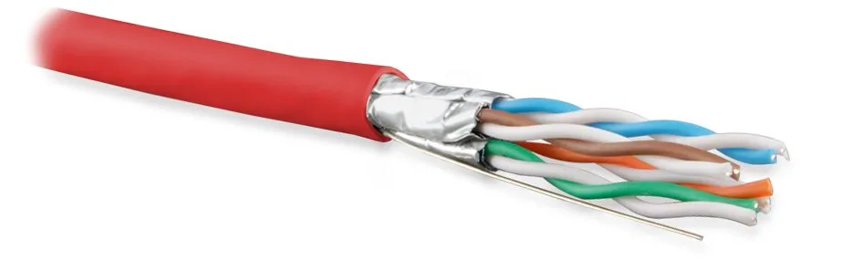 Витая пара U/FTP кат 6a 4 пары AWG23 solid IN LSZH нг(А)-HF красный 500м