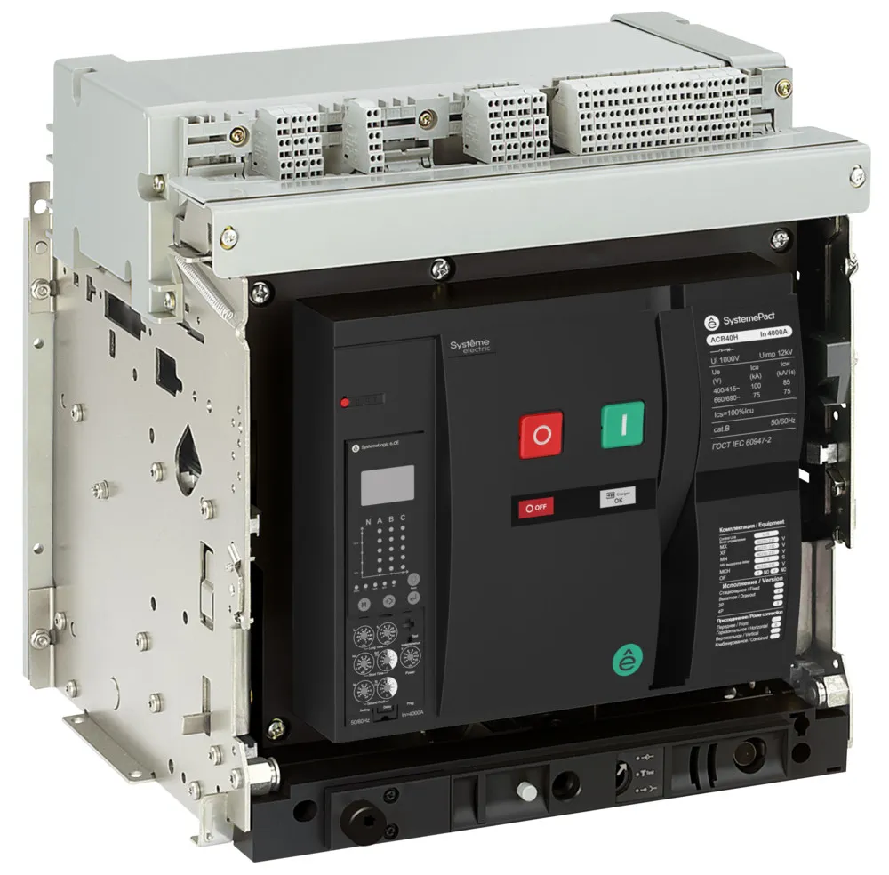Выключатель автоматический воздушный ACB2 800A 100KA 4P ВЫК, ГП 6.0E, 8NO+8NC MCH+XF+MX AC230V SE (Systeme) SPA40H084DHNN58E