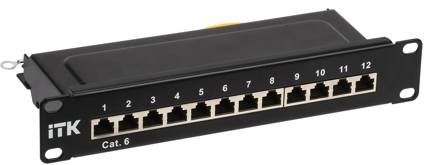 Патч-панель 1U кат.6 STP 12 портов 10дюйм Dual IDC