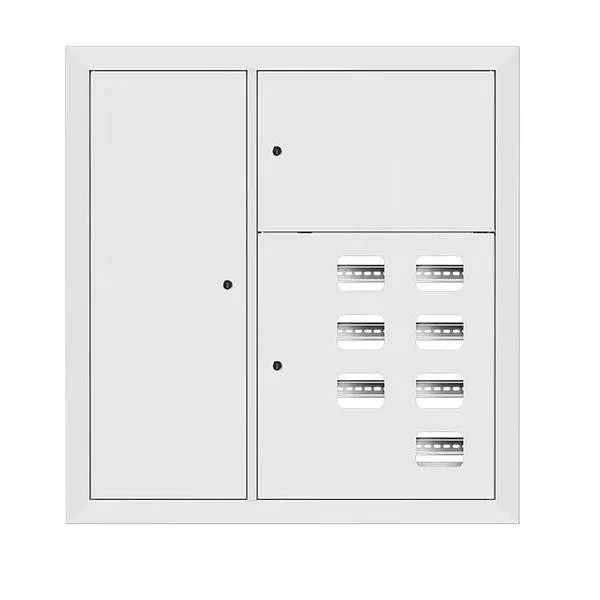Щит этажный 7 кв. ral9003 со слаботочным отсеком слева (1000х950х160) proxima EKF MB29-V-7Z-RAL9003