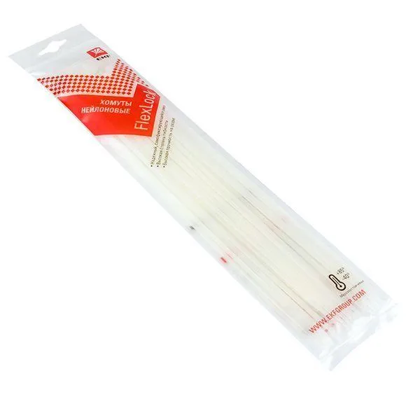 Хомут p6.6 стандартный белый 3.6x300 (100шт) flexlock proxima EKF PLC-FL-CTSW-3.6X300