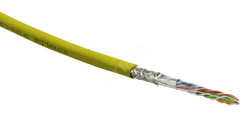 Витая пара SF/UTP кат 5e 4 пары AWG24 solid IN LSZH нг(А)-HF желтый 305м