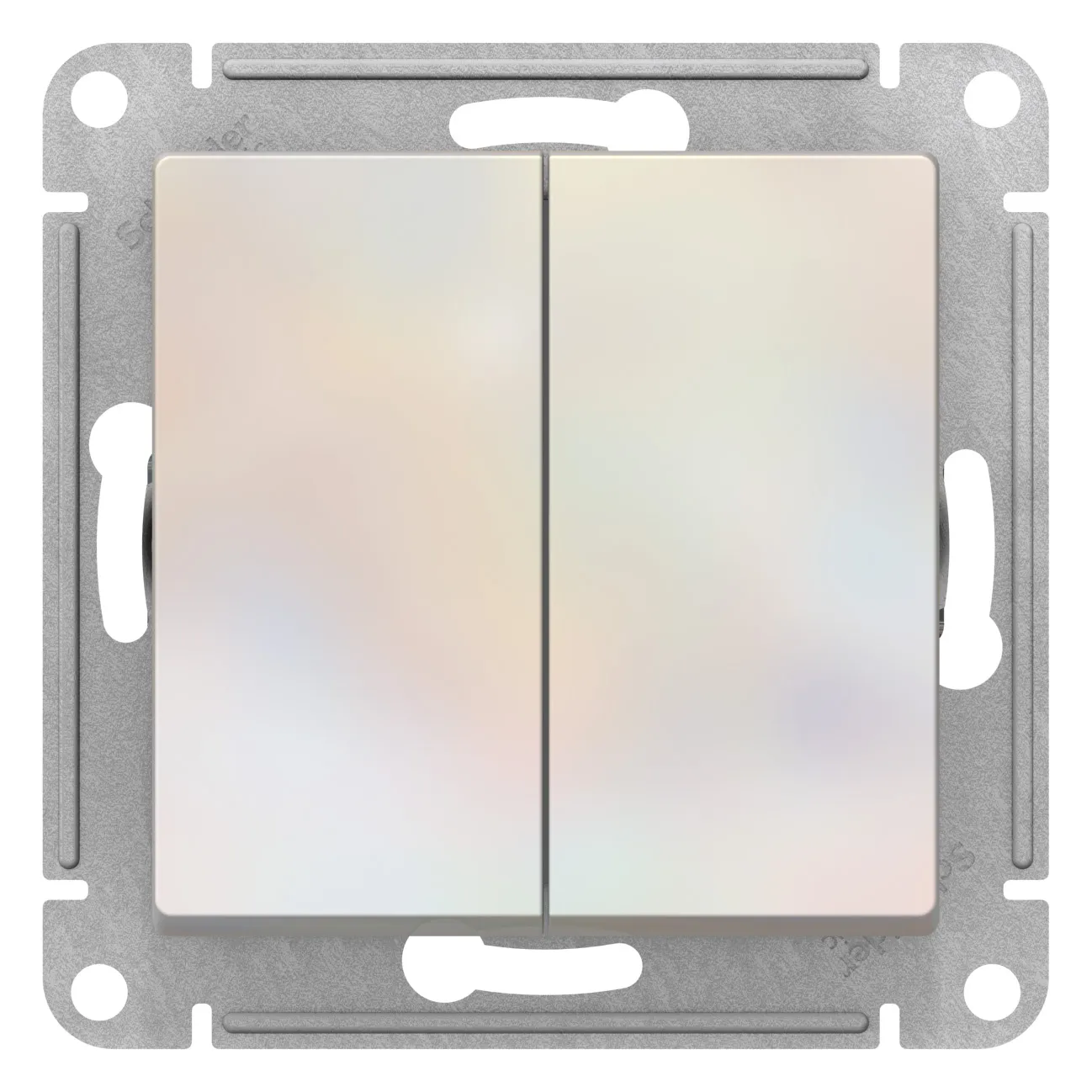 ATLASDESIGN 2-клавишный ВЫКЛЮЧАТЕЛЬ с самовозвратом, сх.2, 10А, механизм, ЖЕМЧУГ SE (Потенциал) ATN000417