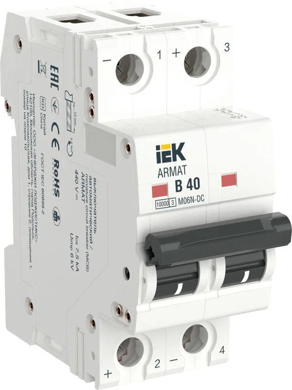 Armat автоматический выключатель m06n-dc 2p b 40а IEK AR-M06N-2-B040DC