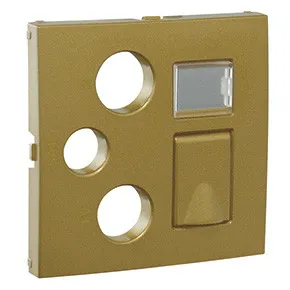Efapel 90770 TDU Лицевая панель для мультимедийных розеток R-TV-SAT-RJ45/R-TV-SAT-RJ45-SC, золото Efapel 90770 TDU