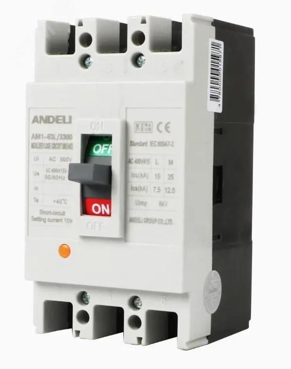 Выключаталь автоматический AM1-63L 3P 16A 25KA ANDELI ADL06-002
