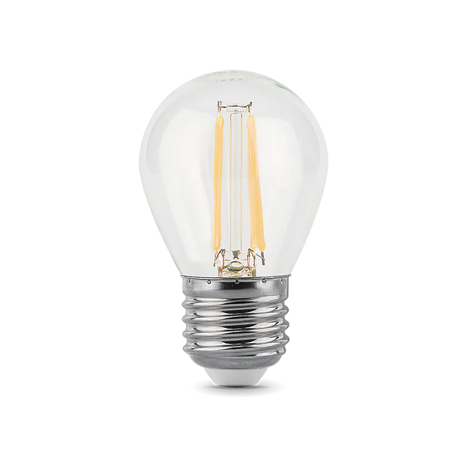 Лампа светодиодная филаментная led 5 вт 450 лм 4100к ac185-265в e27 шар p45 нейтральный диммируемая black filament GAUSS 105802205-D