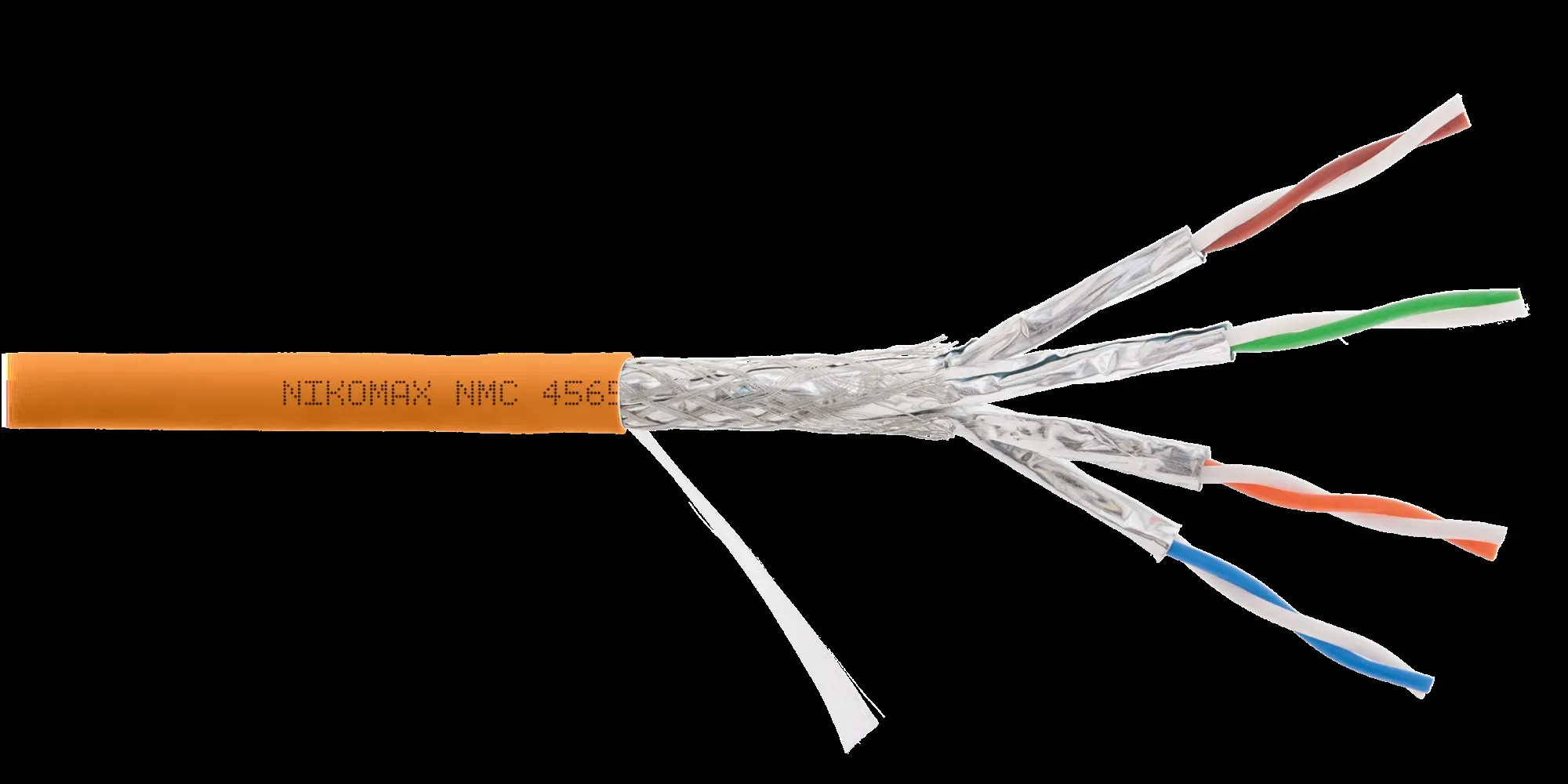 Витая пара S/FTP 4 пары Кат 7 solid BC AWG23 (0.56мм) IN LSZH нг(А)-HF оранжевый 500м