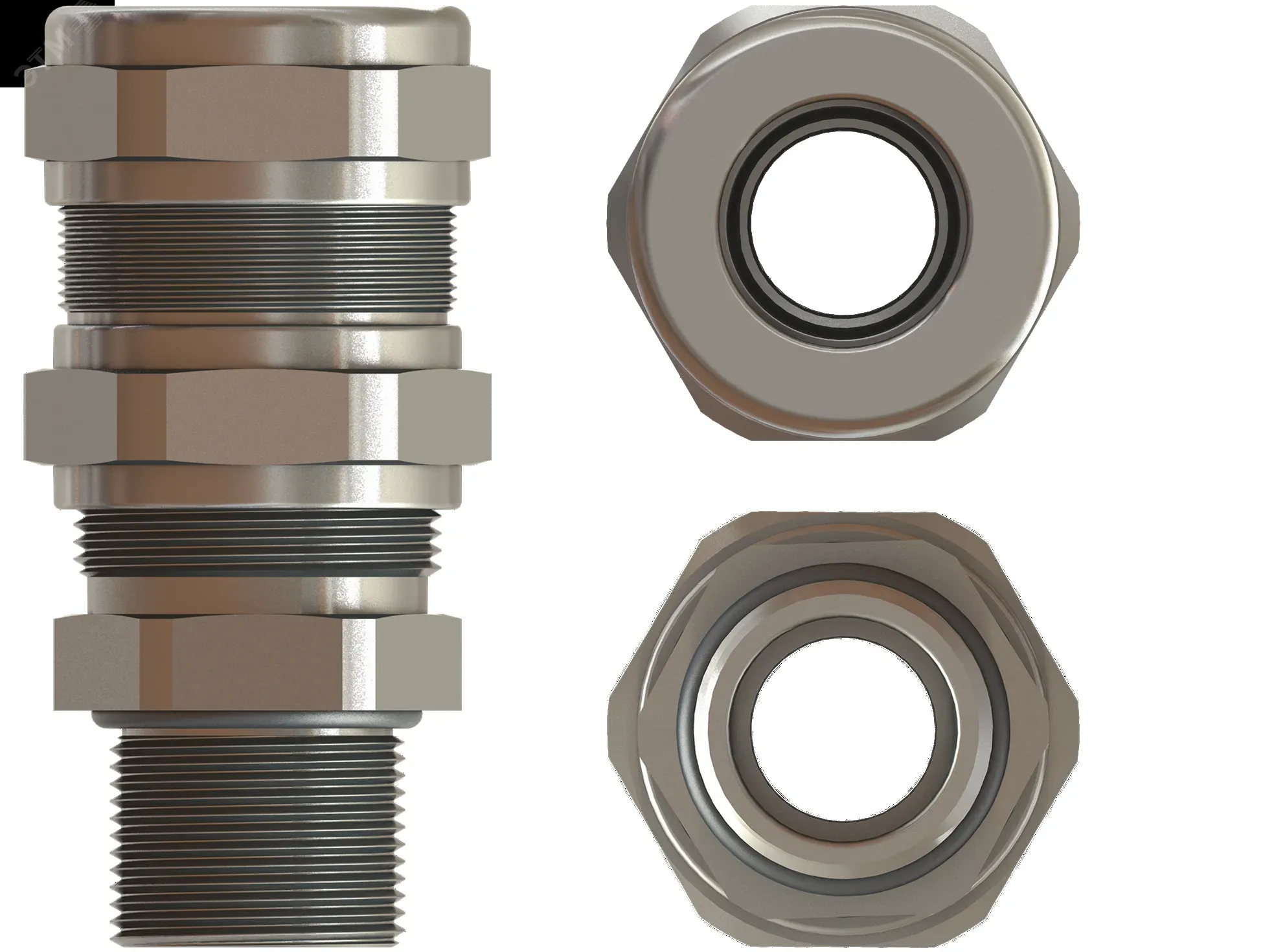 Ввод кабельный под бронированный кабель KBAU3MBNS-LE, M32, 15-26 мм, никелированная латунь ССТ 2263114