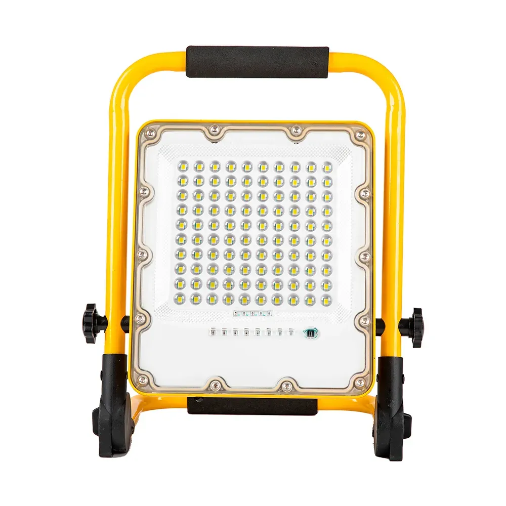 Прожектор светодиодный до-50w переносной аккумуляторный 6400k ip66 с зарядным устройством STEKKER 48676