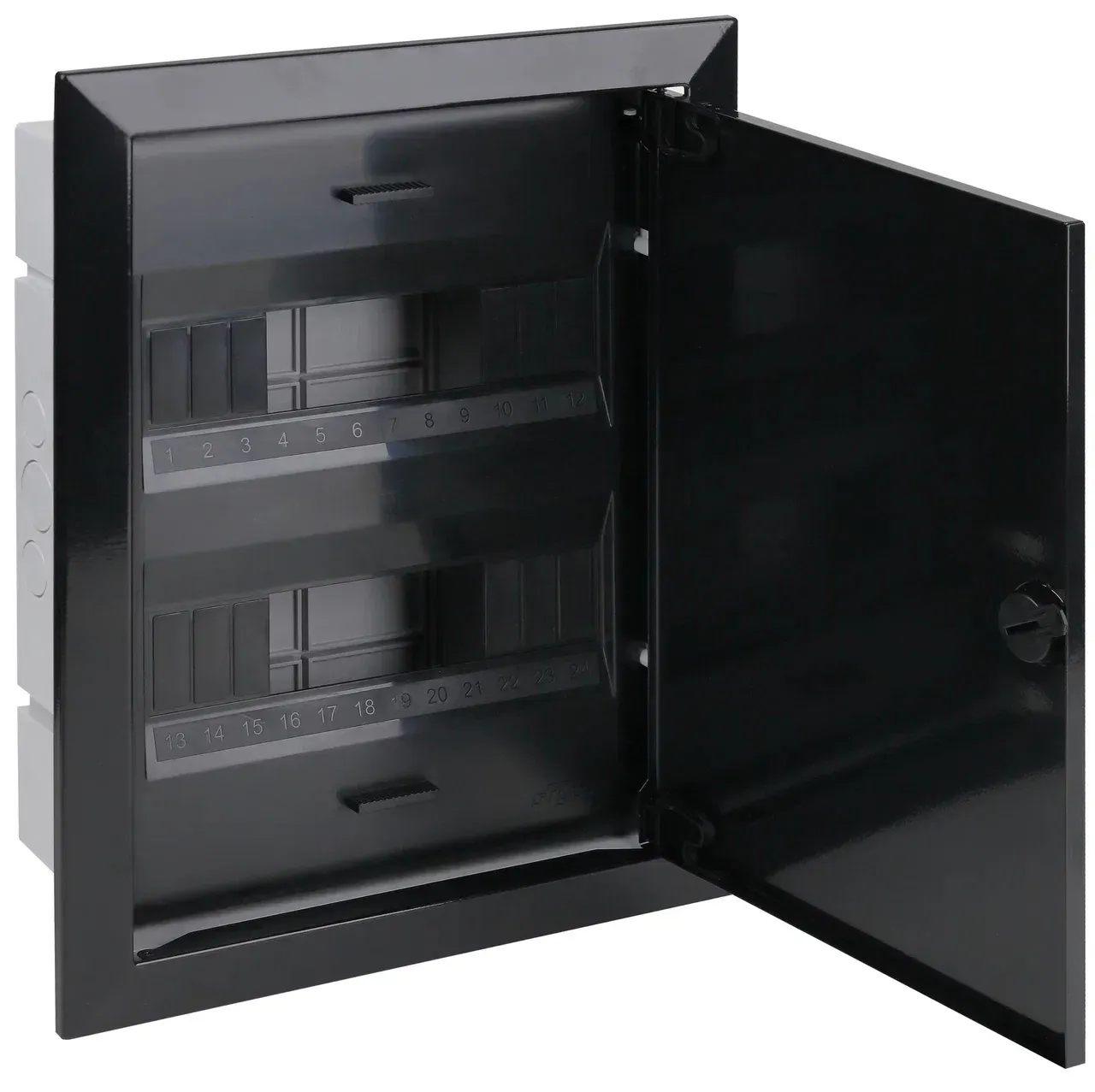 Щиток для скрытой проводки с металлической дверцей на 24 модуля черный ip40 (щрв-24) RUVINIL 68124МЧ