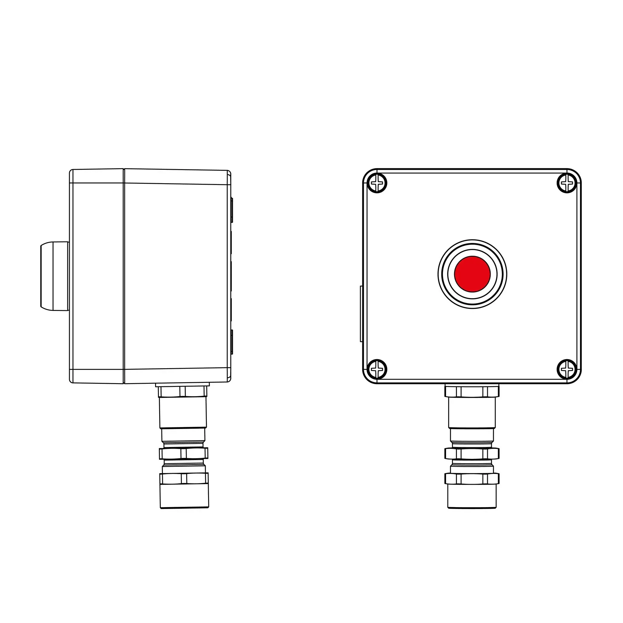 Взрывозащищенный пост управления из алюминия CPE-A-12-(1xP1G(11))-1xKA2MHK(C)1Ex d e IIC Т5 Gb / Ex tb IIIC T95°C Db IP66 DKC 2201.121.22.11G