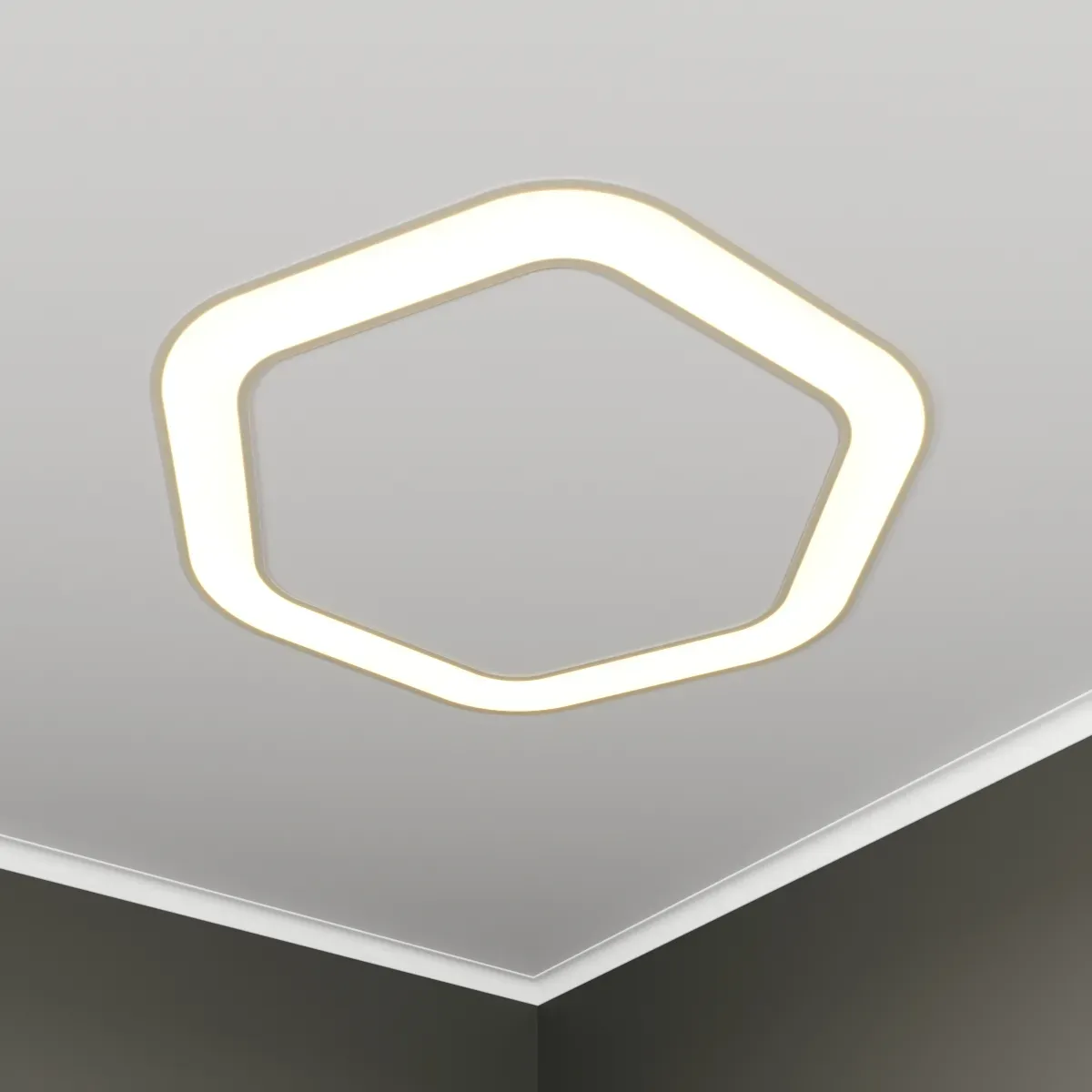 Светильник светодиодный RVE-LBX-HOLE-HEXA-SOFT-630-V (Шестиугольник закругл. с отв. 630х582х100мм S80мм 39Вт встраиваемый 4000K Белый) RVElektro RVE00002961