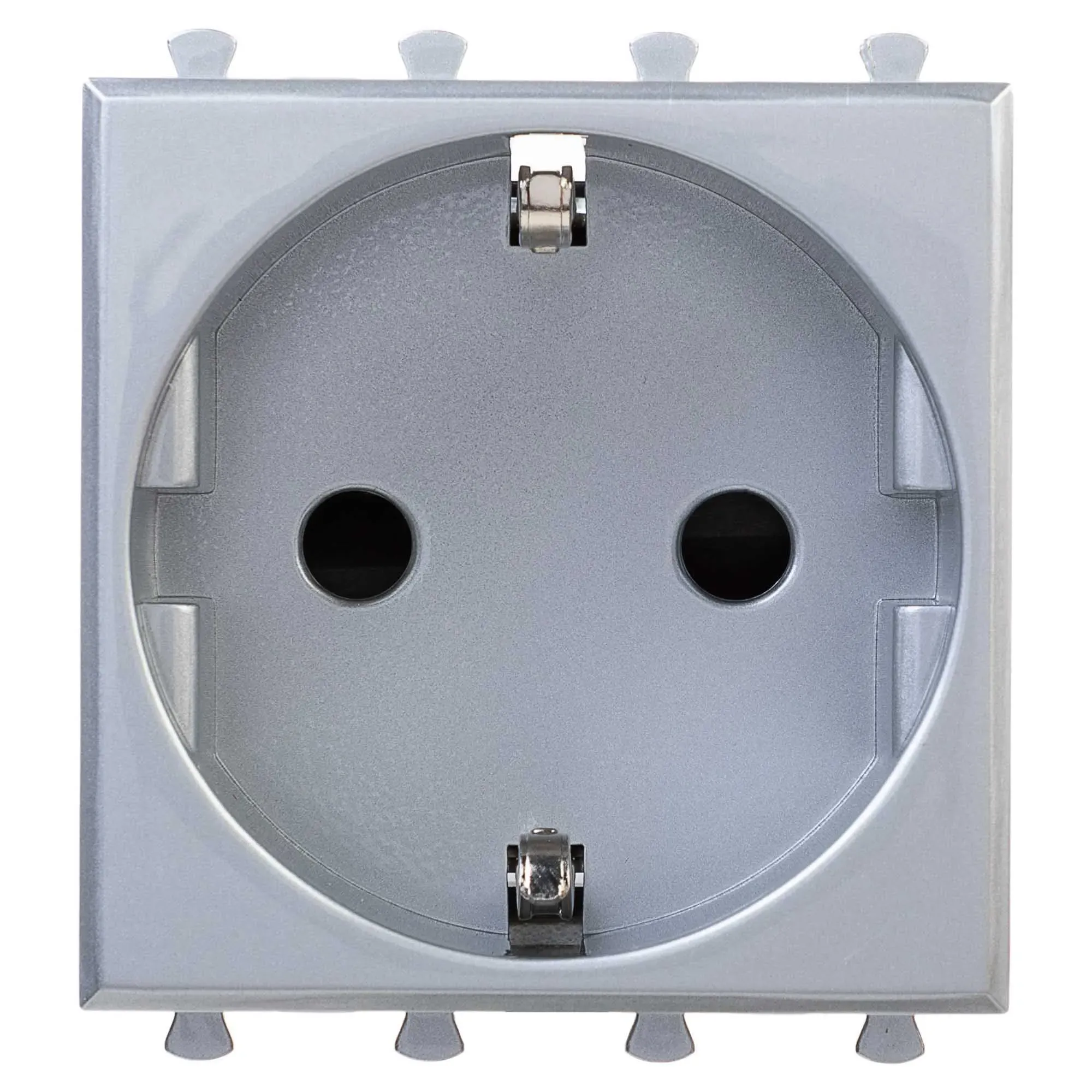 Avanti Розетка модульная 2P+E с з/ш Закаленная сталь 2 модуля DKC 4404002