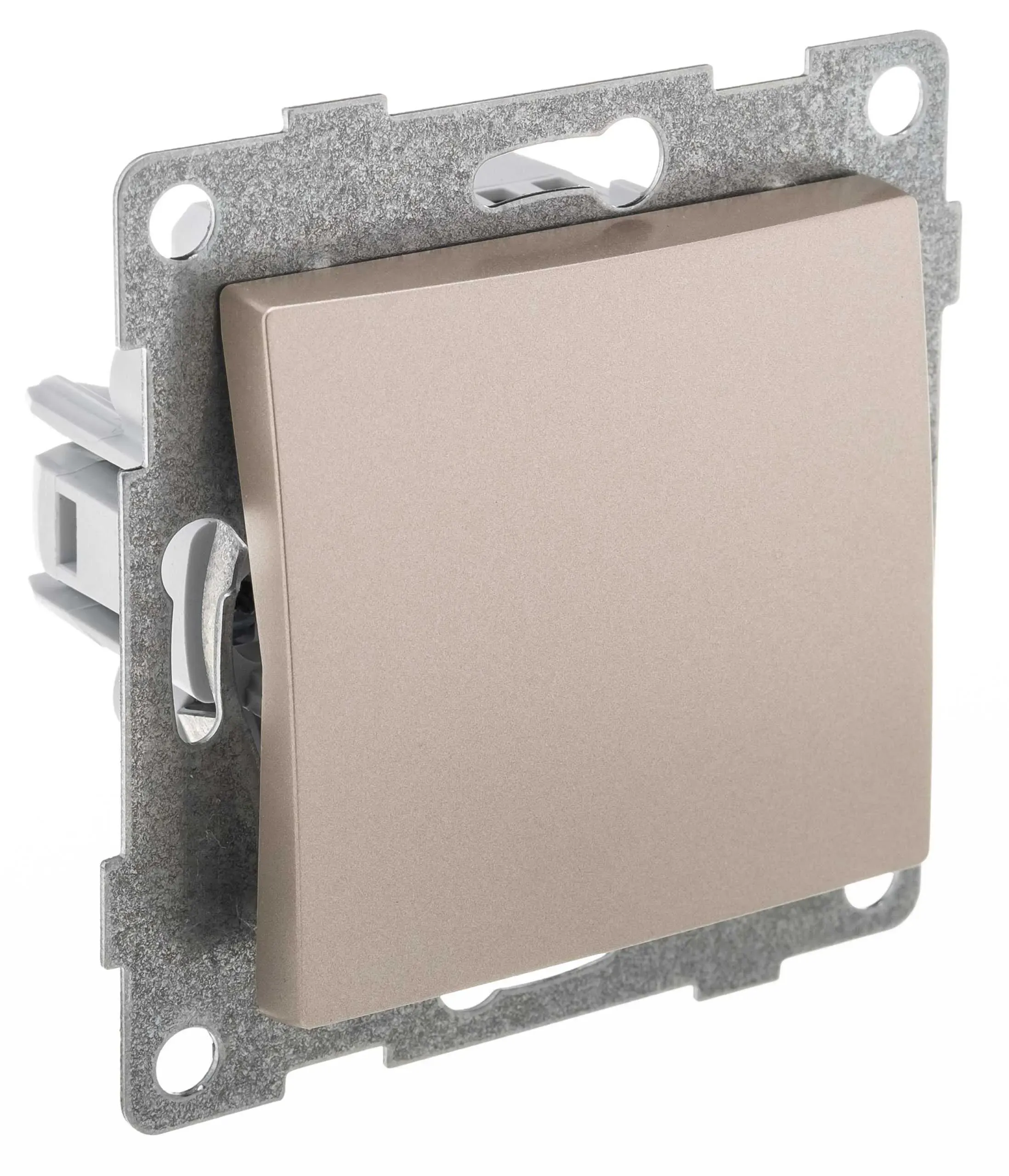 GUSI Bravo МЕХАНИЗМ Выключатель одноклавишный, самовозвратный, скрытая  установка,  10А, 250В. Цвет: шампань GUSI Electric С10В6-027