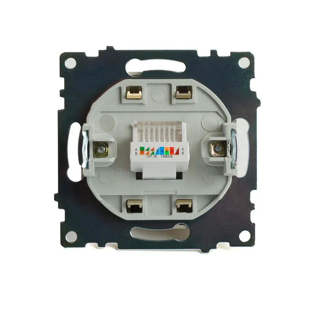 Розетка компьютерная одноместная (механизм) RJ-45 серия Катрин золото STEKKER