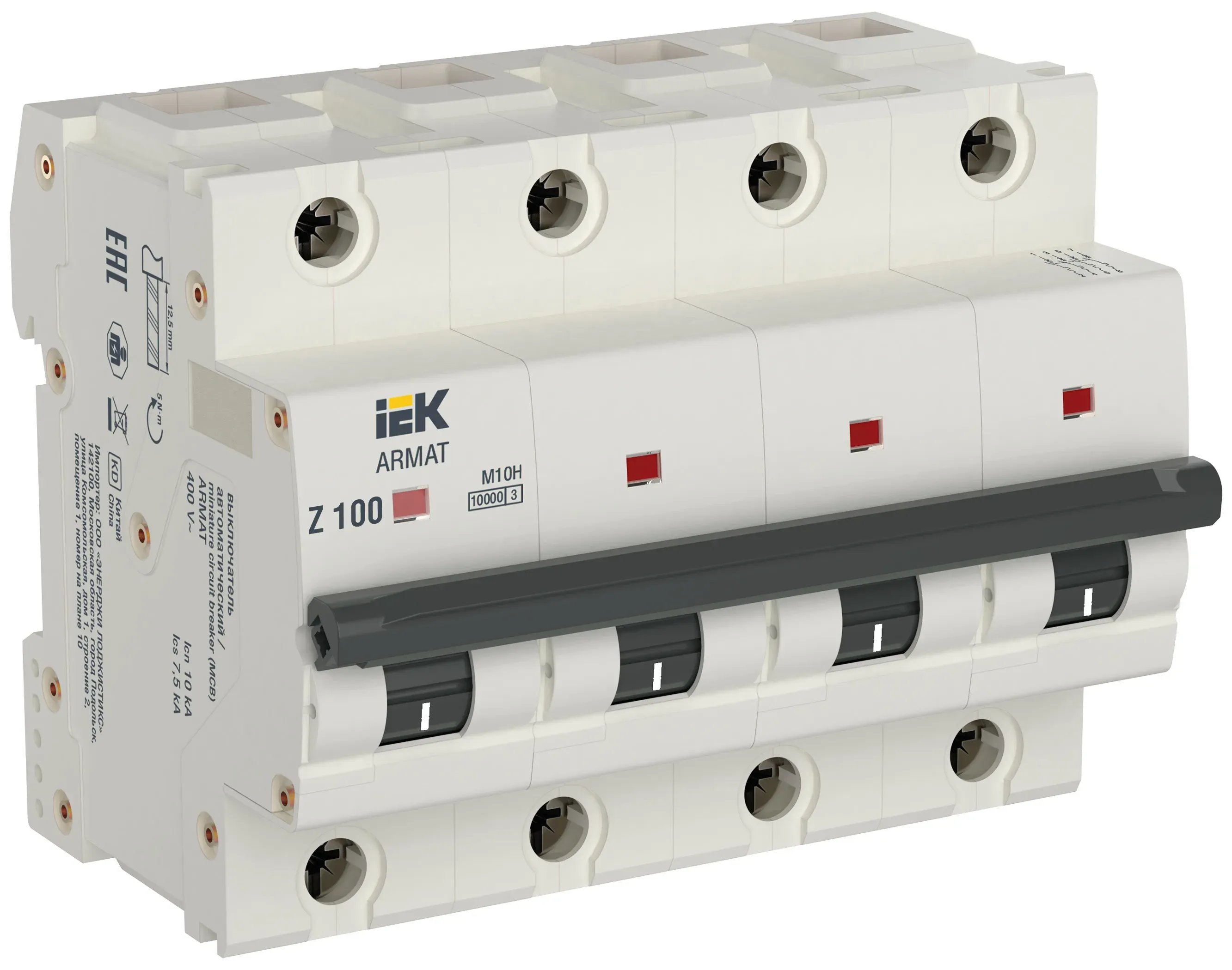 Armat автоматический выключатель m10h 4p z 100а iek IEK AR-M10H-4-Z100