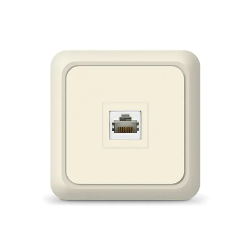 Розетка компьютерная одноместная   Олимп,наружная, 1А, RJ45, бежевая (еврослот) Универсал 1073