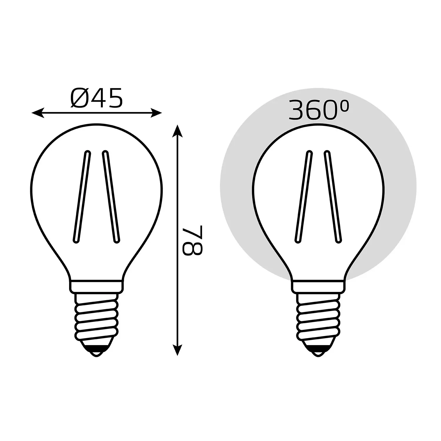 Лампа светодиодная филаментная LED 9 Вт 710 лм 4100К AC150-265В E14 шар P45 нейтральный Black Filament