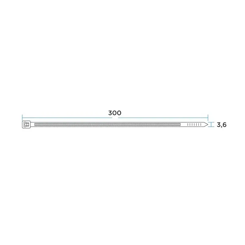 Хомут-стяжка кабельная нейлоновая PROconnect 300x3,6 мм, черная, упаковка 100 шт