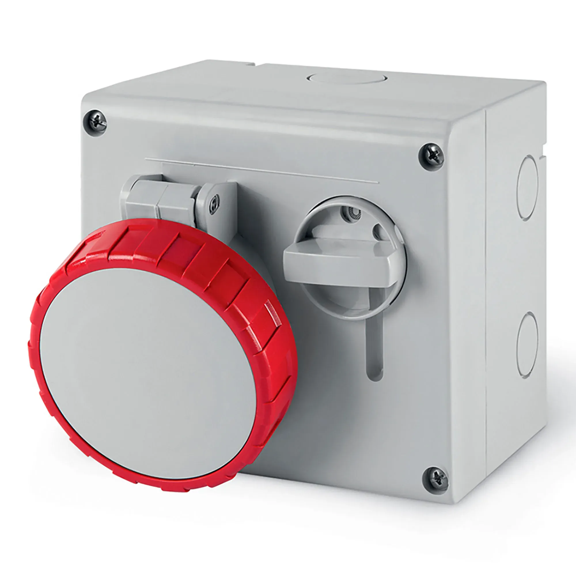 Розетка наружной установки с механической блокировкой и верхним расположением разъема ip67 16а 3p+e+n 400в ДКС DIS5051687