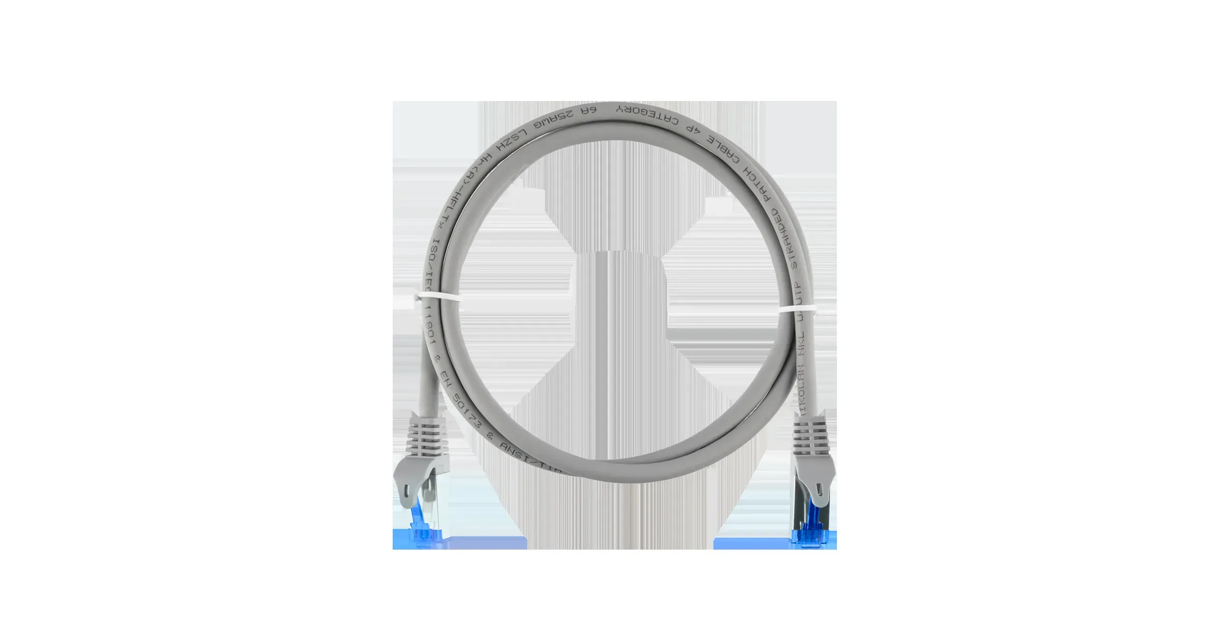 Патч-корд S/FTP 4 пары Cat 6 2хRJ45/8P8C T568B 7х0150мм LSZH светло-серый 3м