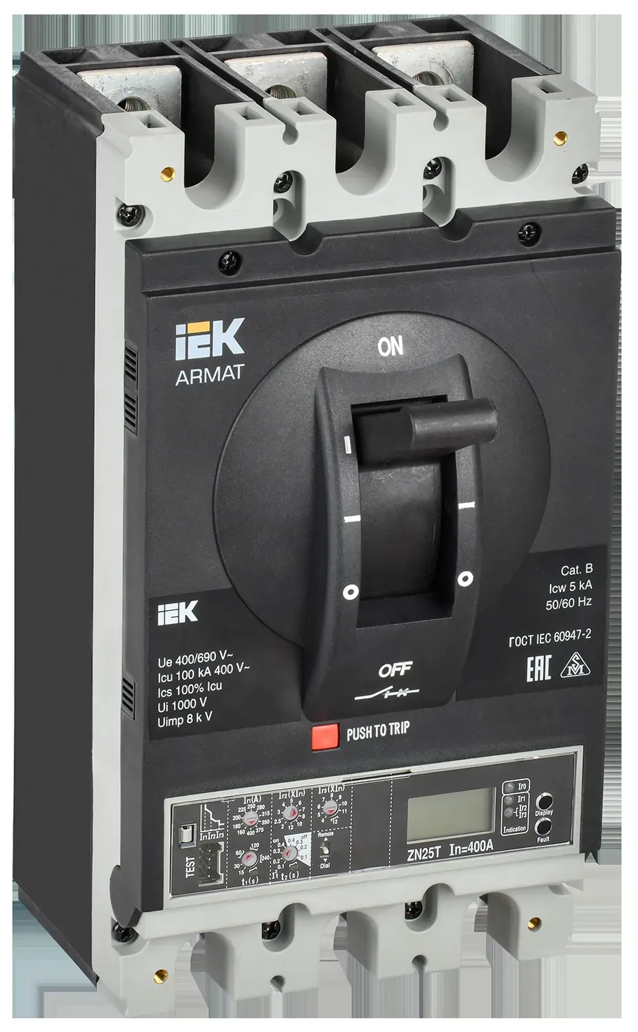 Armat автоматический выключатель в литом корпусе 3p типоразмер i 100ка 630а расцепитель электронный продвинутый IEK AR-MCCB-3I-100-0630A-ELPC