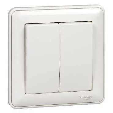 W59 Выключатель двухклавишный, 10АХ, в сборе, белый SE (Потенциал) VS510-252-18