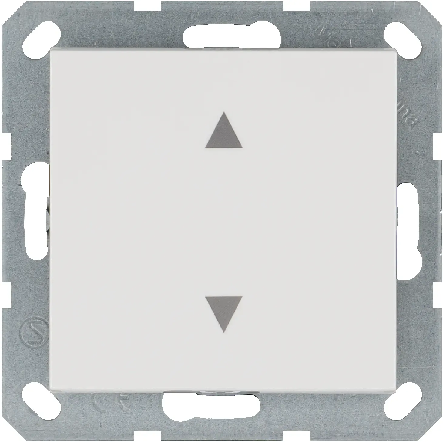 Выключатель одноклавишный для штор 10A 250V~ с накладкой, цвет белый глянцевый Jasmart G3018W