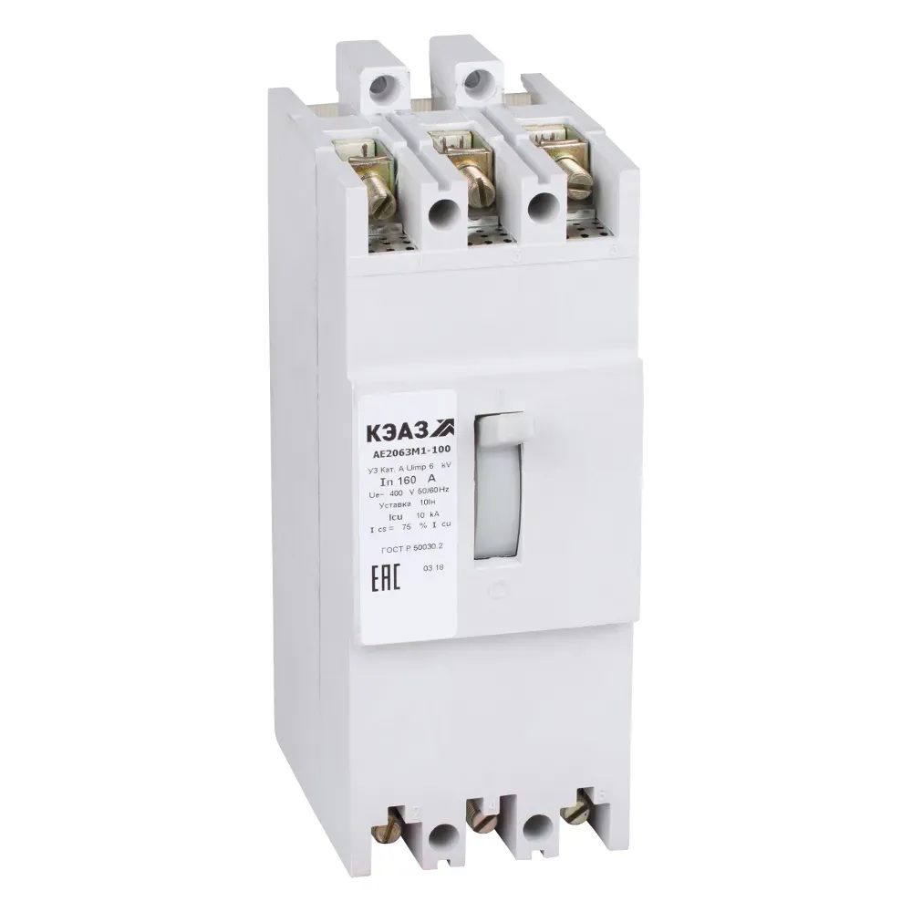 Выключатель автоматический ае2063м1-120-125а-10iн-400ac-нр110ac/dc-у3 КЭАЗ 104530