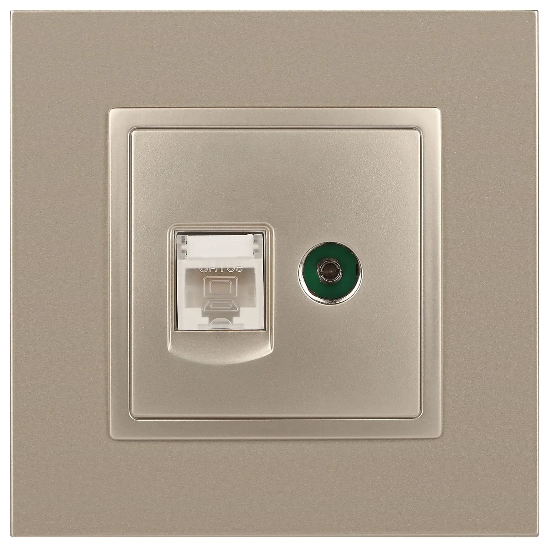 Розетка RJ45+TV, Эра Elegance, шампань, 14-3110-04 Б0034317