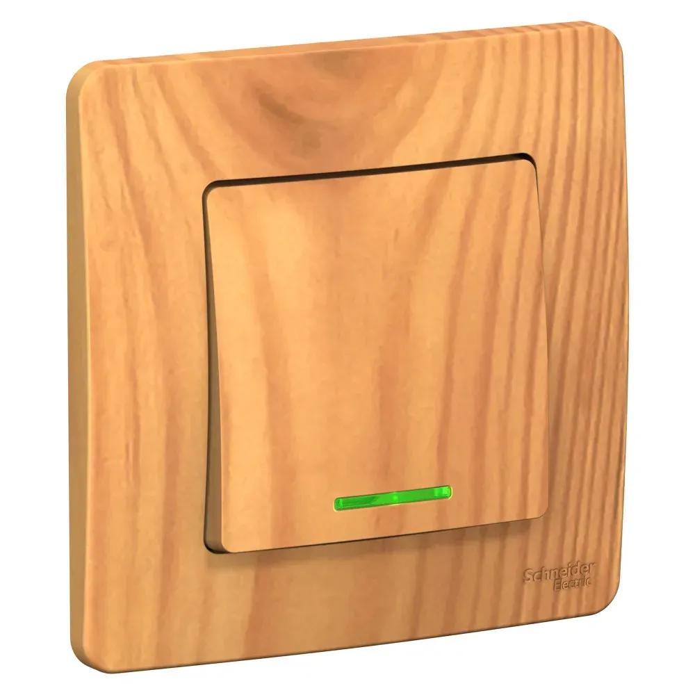 BLANCA скрытой установки одноклавишный выключатель (cх.1) с подсв., 10A, 250B, ясень SE (Потенциал) BLNVS010115