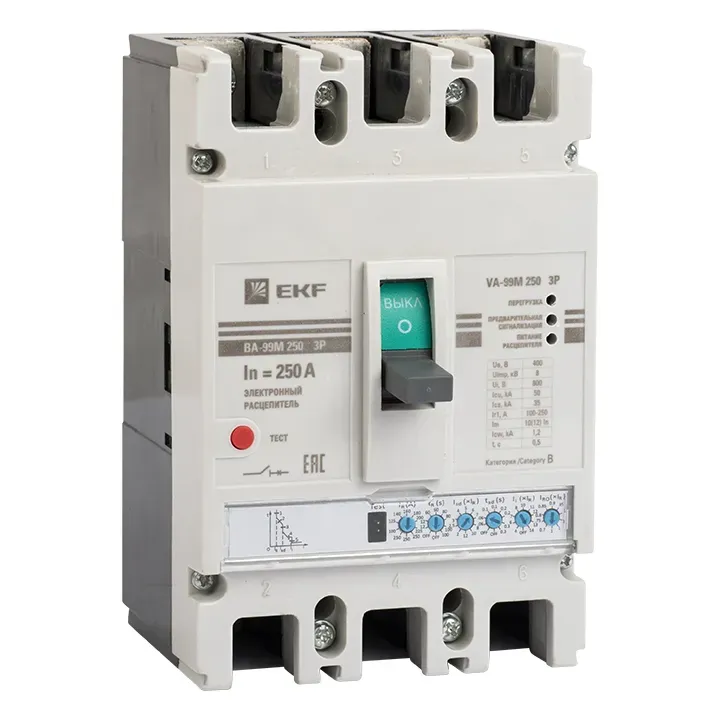 Выключатель автоматический ва-99м 250/250а 3p 50ка с электронным расцепителем proxima EKF MCCB99-250-250ME
