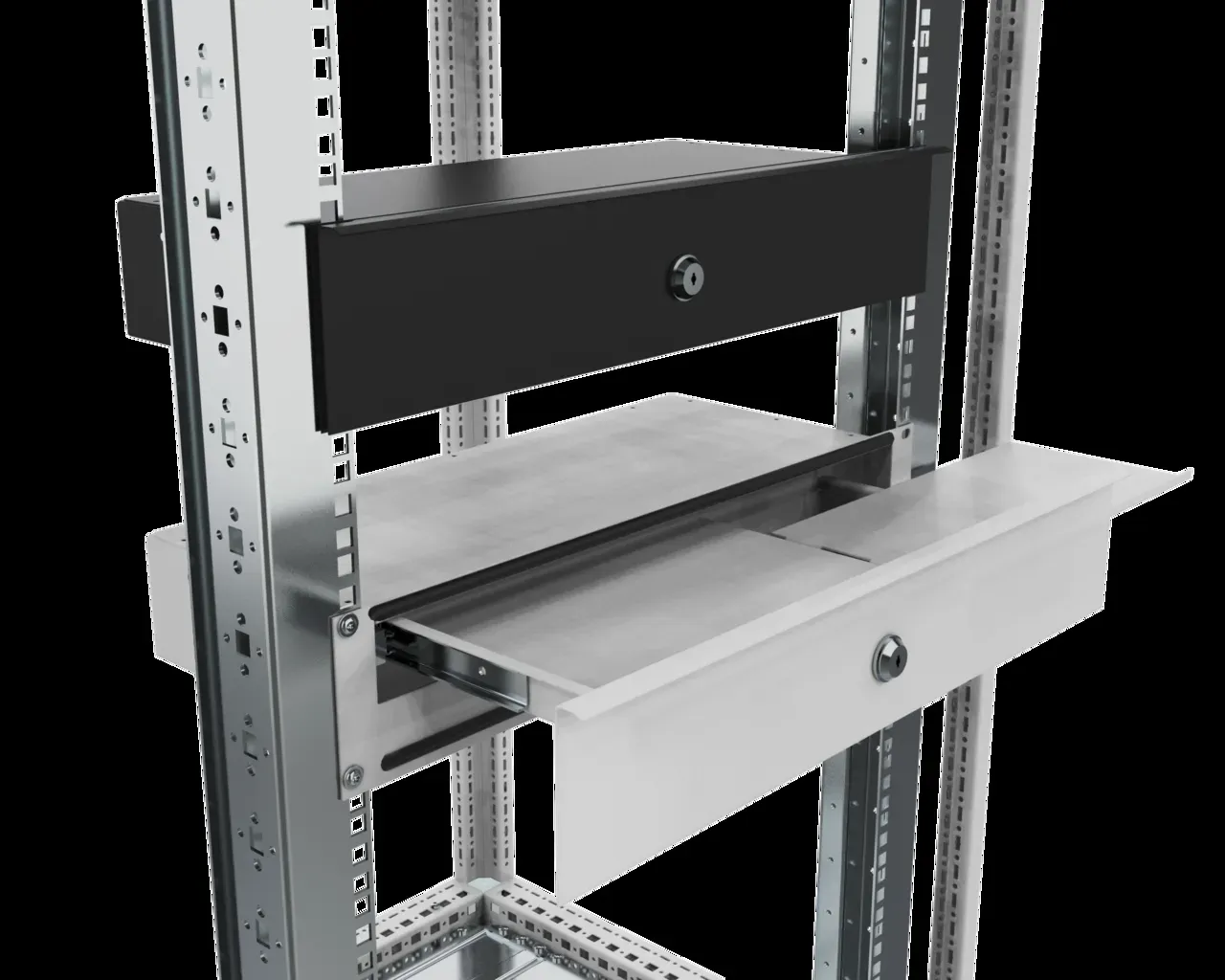 Полка выдвижная для клавиатуры 2U (19D) RAL9005 УЗОЛА UR81424199005