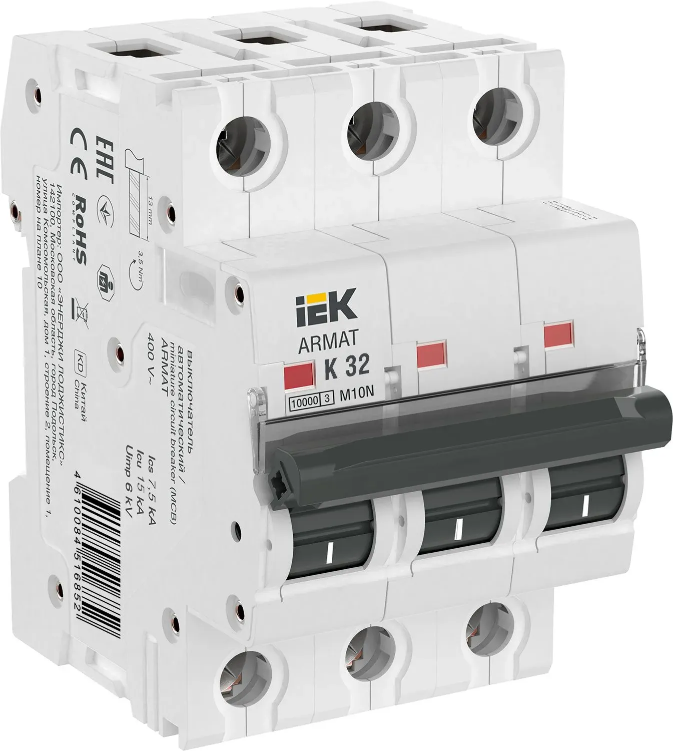 Armat выключатель автоматический трехполюсный m10n k 32а IEK AR-M10N-3-K032
