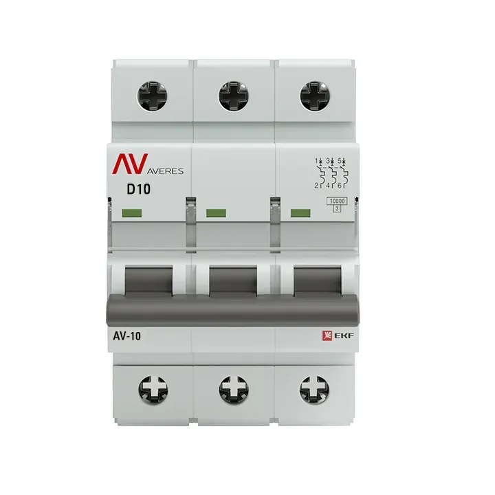 Выключатель автоматический AV-10 3P 10A (D) 10кА AVERES