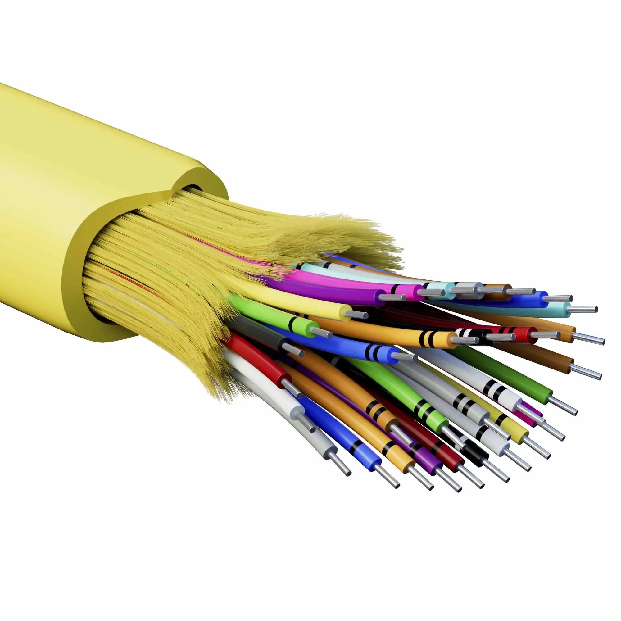 Кабель волоконно-оптический, распределительный, арамидные упрочняющие нити, для внутренней прокладки, нг(A)-HFLTx, 32 ОВ, категорияOS6 (G.652.D) плотный буфер, 0,4 кН, барабан 2000 м