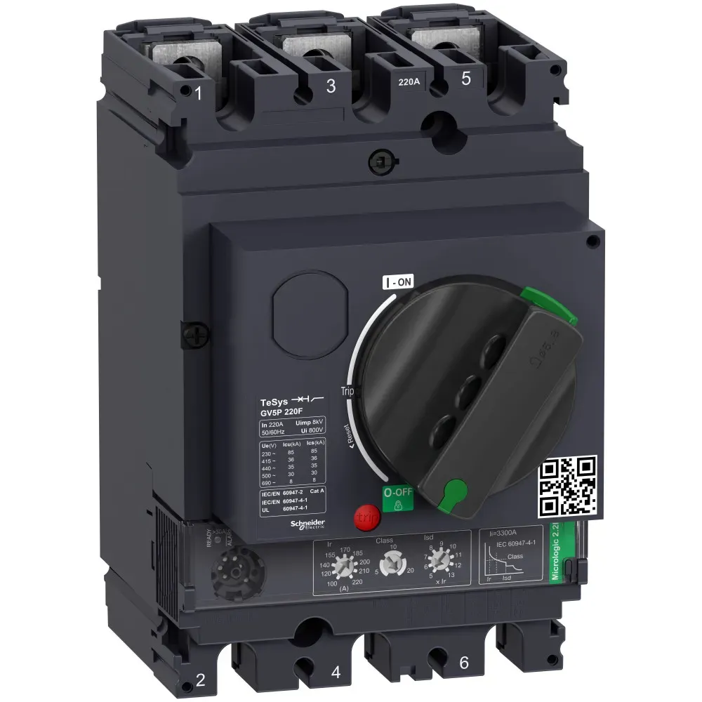 Выключатель автоматический GV5P T/M 220A 36kA Dekraft gv5p220f