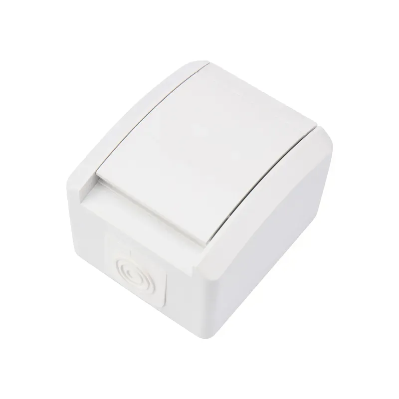 Розетка одноместная (керамика) INDUSTRIAL IP54 с заземлением, о/у, белая REXANT KR-78-0814