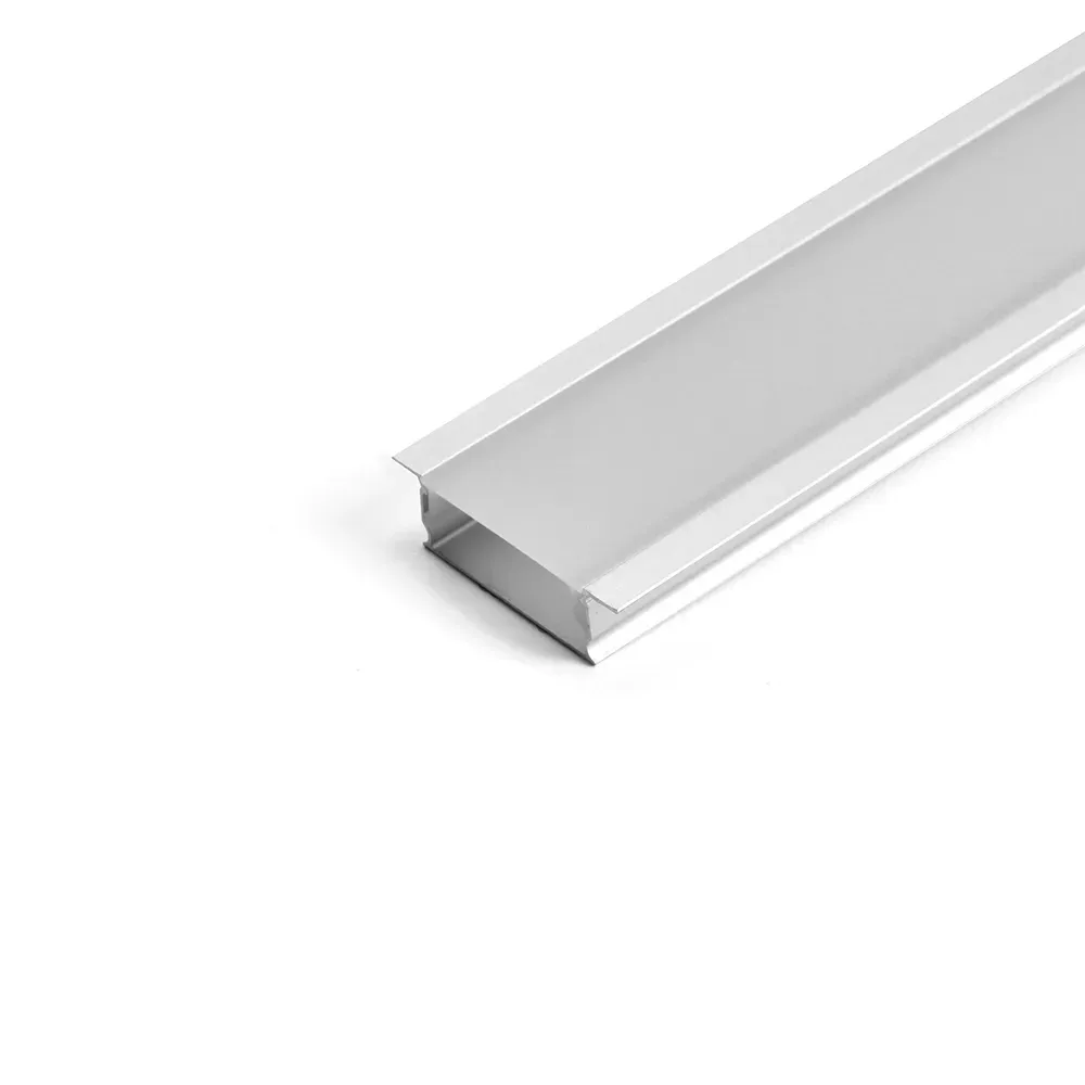 Профиль встраиваемый алюминиевый 1м матовый экран 2 заглушки для светодиодных лент FERON 55246