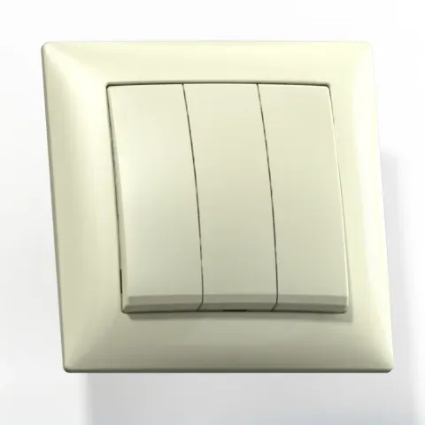 СЕЛЕНА Выключатель 3 клавишный С0510-40 скрытый слоновая кость Кунцево 8153