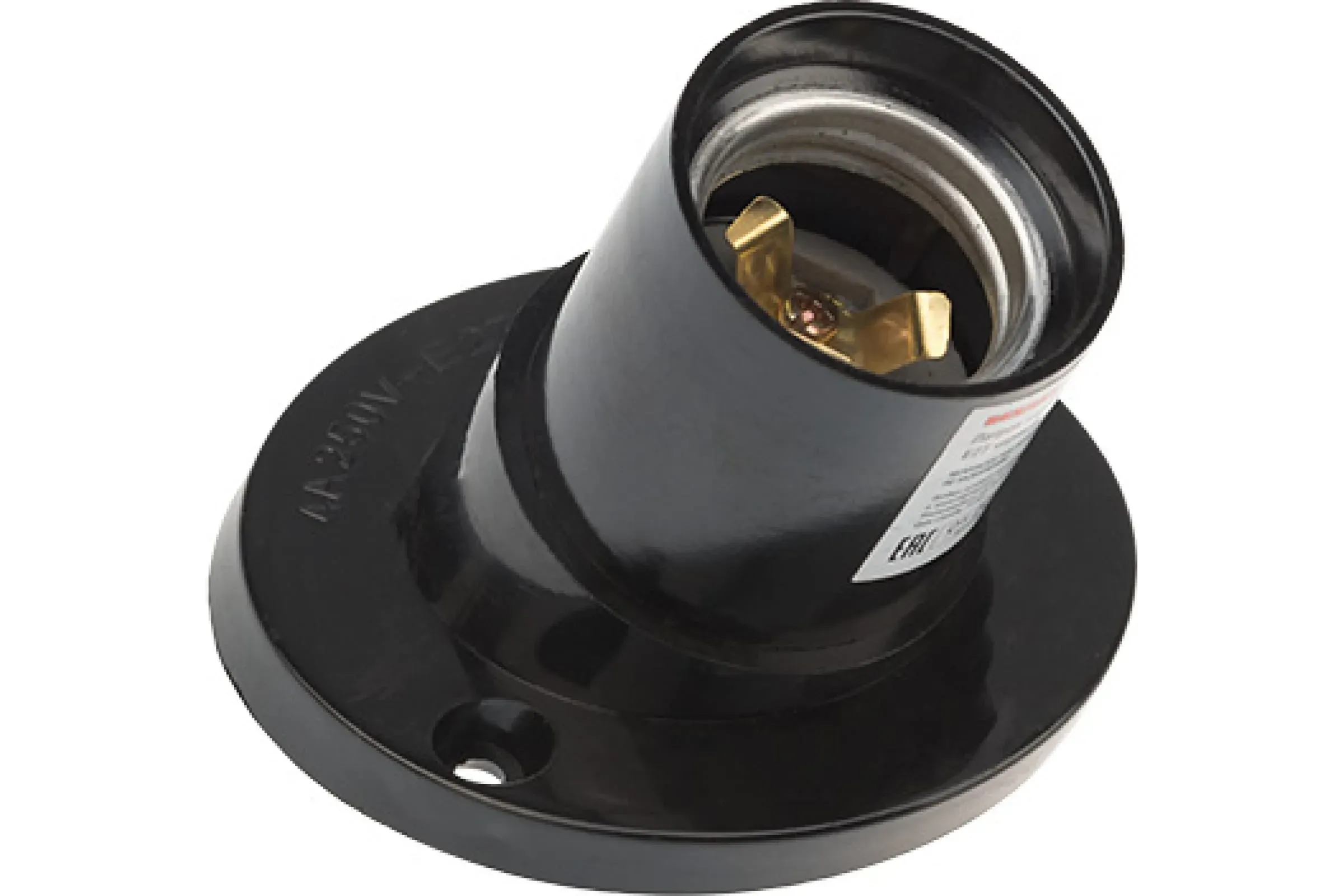 Патрон карболитовый настенный Е27 черный c этикеткой наклонный REXANT 11-8817