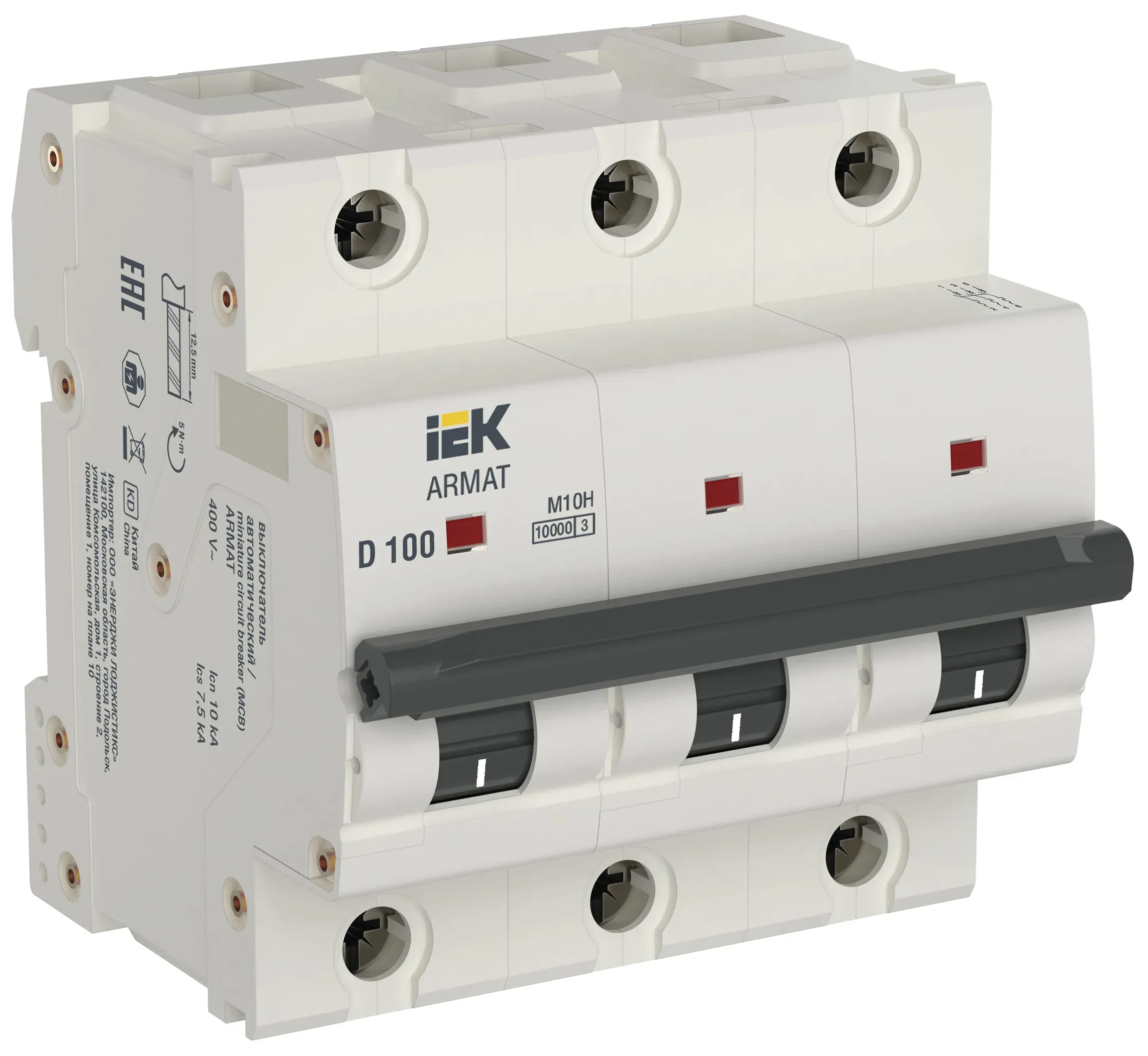 Armat автоматический выключатель m10h 3p d 100a iek IEK AR-M10H-3-D100