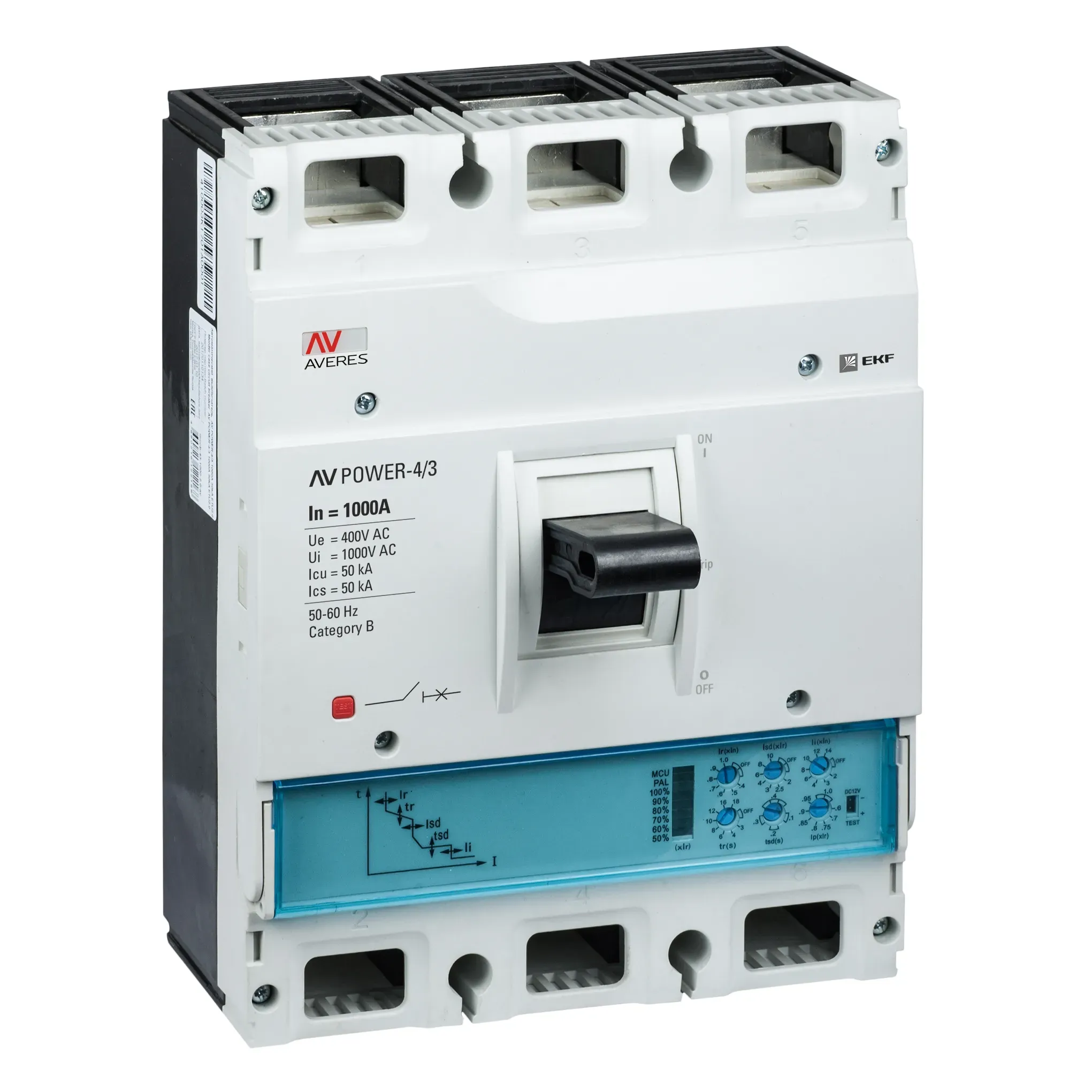 Выключатель автоматический av power-4/3 1000а 50ка etu2.0 EKF MCCB-43-1000-2.0-AV