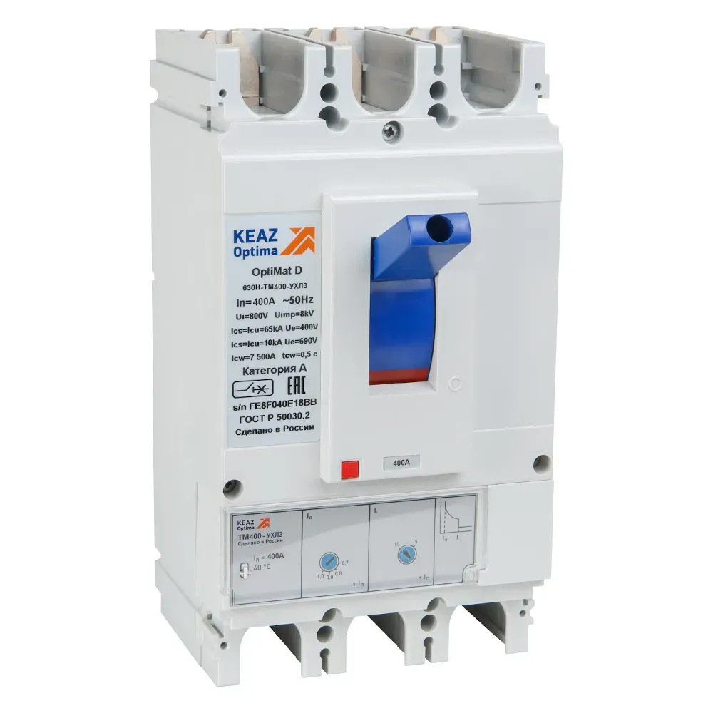 Выключатель автоматический optimat                d630h-tm400-ухл3 КЭАЗ 291474