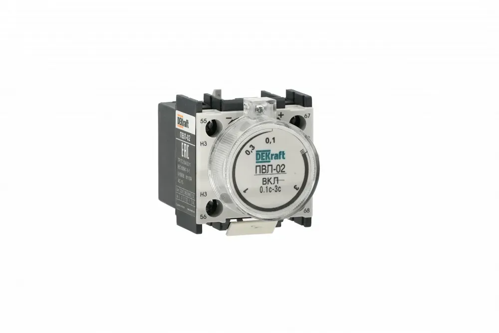 Приставка выдержки времени с задержкой при включении 10-180с 1НО+1НЗ ПВЛ-02 SE (Dekraft) 22184DEK
