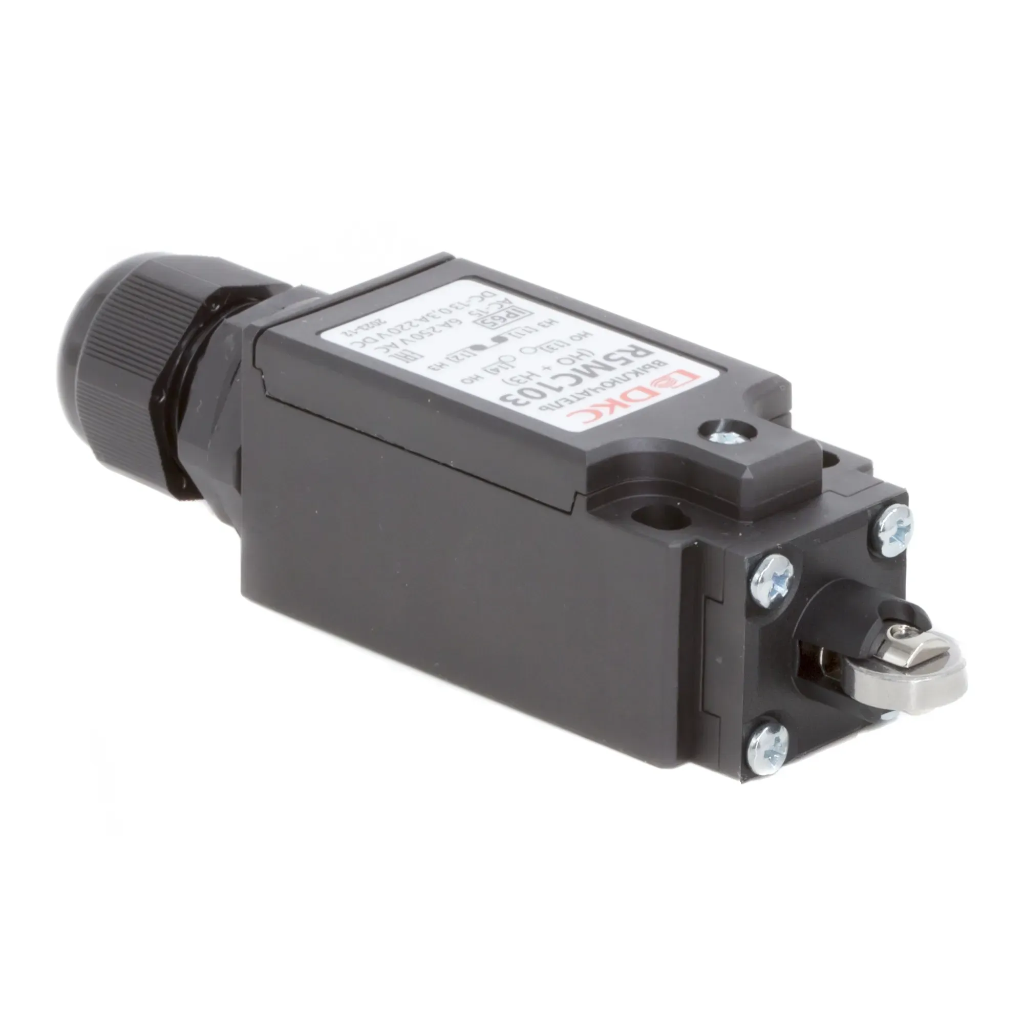 Концевой выключатель с двумя контактами, нормально открытый + нормально закрытый (NO+NC). С роликом. DKC R5MC103