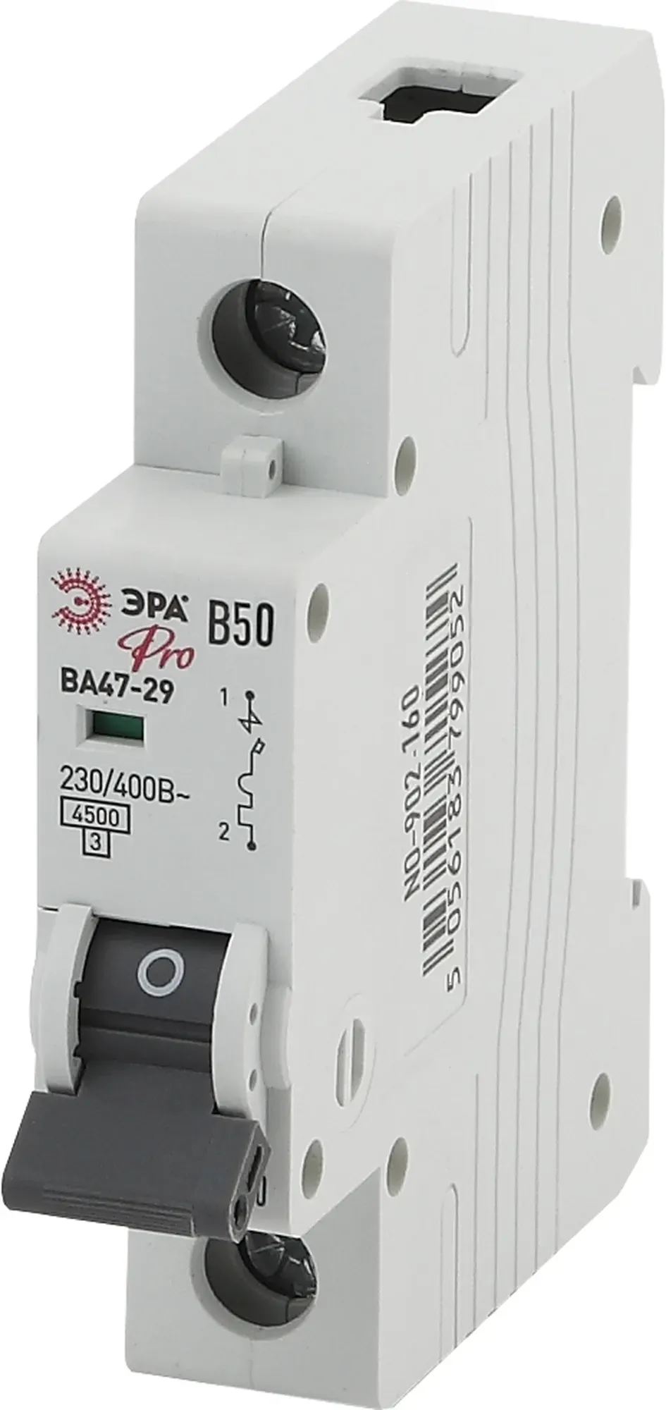 Выключатель автоматический PRO NO-902-160 ВА47-29 1P 50А кривая B 4,5кА ЭРА б0036865